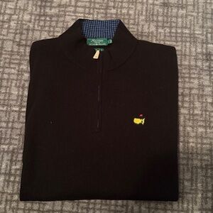 Masters Peter Millar Three Quarter Zip Black Sweater